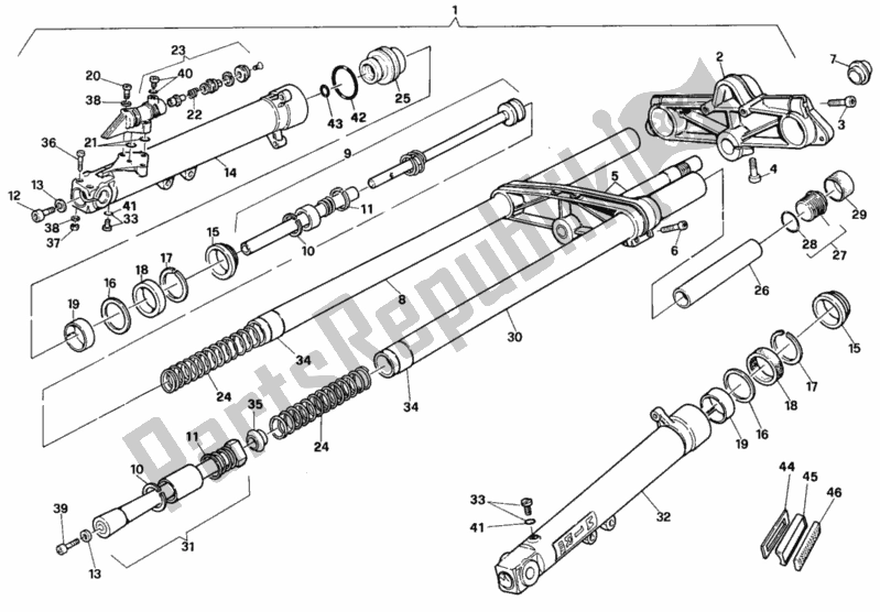 Todas las partes para Tenedor Frontal de Ducati Paso 907 I. E. 1991